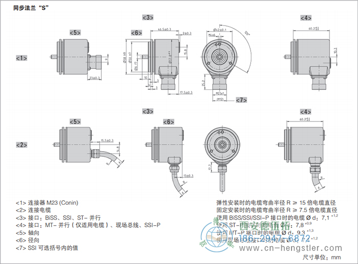 AC58-SSI-P标准光电绝对值型编码器(同步法兰S) 德国hengstler(亨士乐)编码器