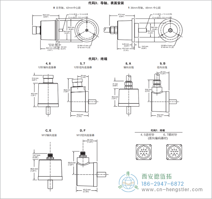 H58标准光电增量编码器外形及安装尺寸 美国Dynapar(丹纳帕)编码器