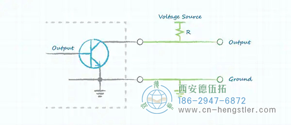 图 3：集电极输出可上拉至适当电压以连接至外部系统。